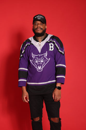 Oversized Hockey Jersey Purple/Black/Silver/White