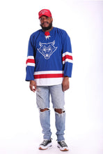 Load image into Gallery viewer, Oversized Hockey Jersey Blue/Red/White