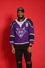 Load image into Gallery viewer, Oversized Hockey Jersey Purple/Black/Silver/White